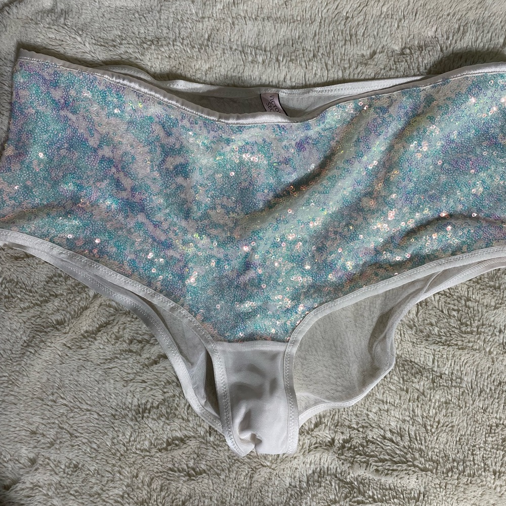 Victoria secret white sequin shortie panties